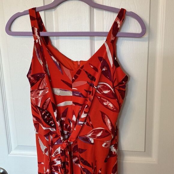 Enfocus Studio- Red cropped tropical print romper- Size 6 - Picture 2 of 9